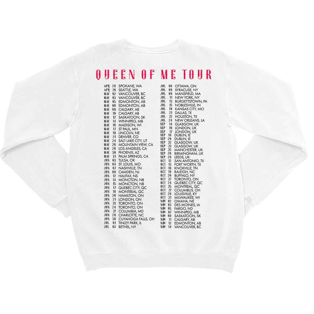 Shania Twain - Queen of Me Tour Dateback Crewneck